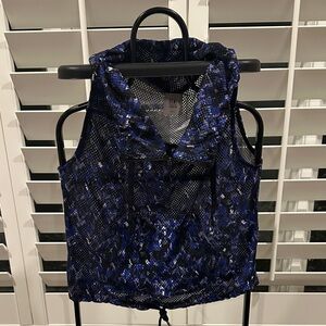 Fabletics Blue and Black Mesh Tank Top